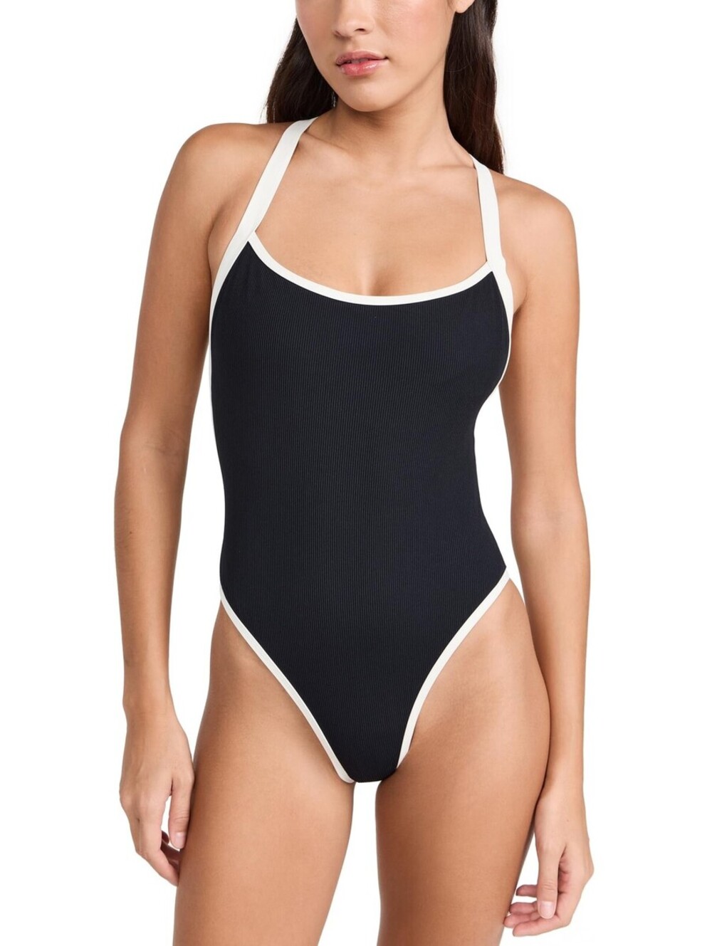 L*Space Ribbed Baewatch One Piece Swimsuit for Women, Low Back  XS